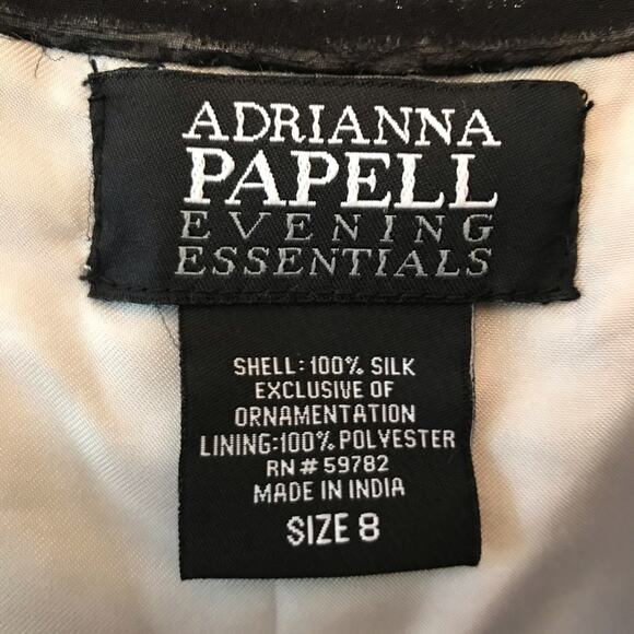 Adrianna Papell Silk Chiffon Beaded Evening Dress - Picture 5 of 9